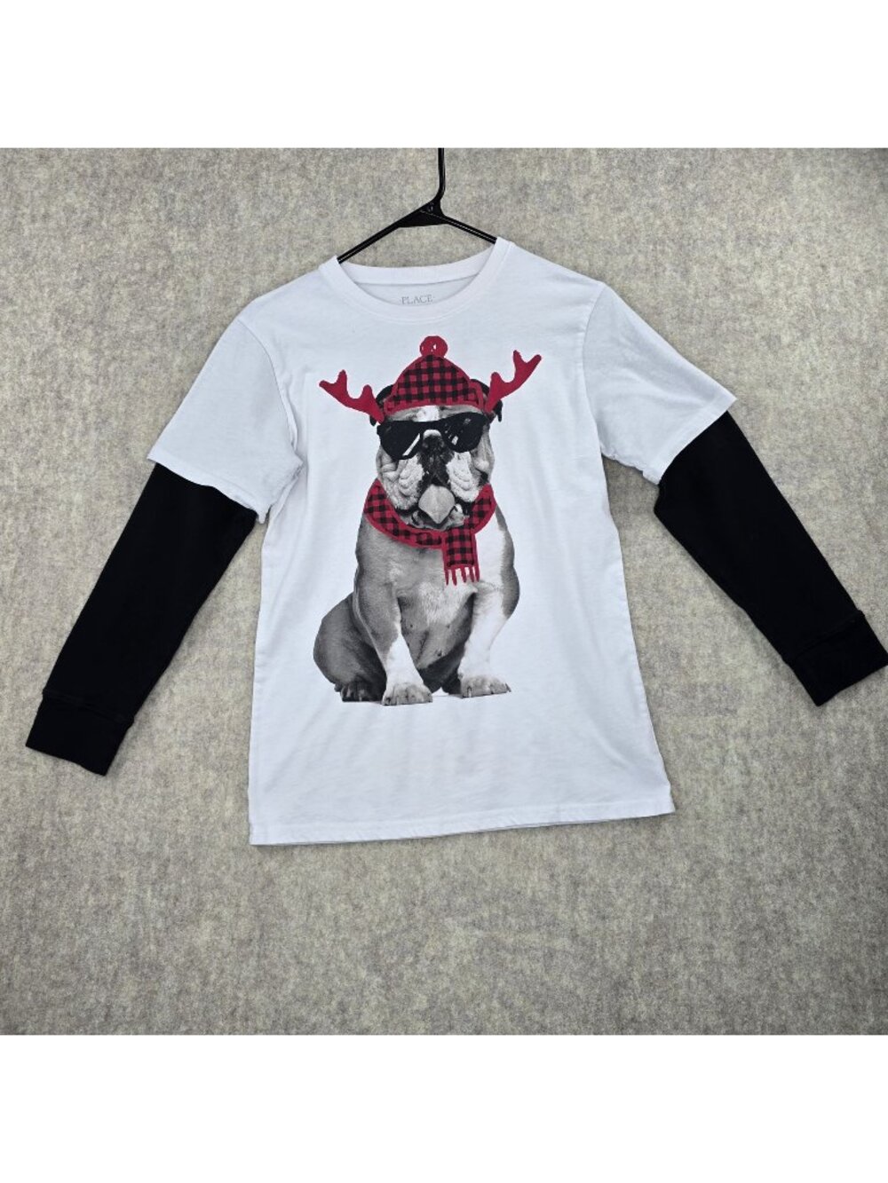 The Childrens Place Kids XL Reindeer Dog Long Sleeve Tee